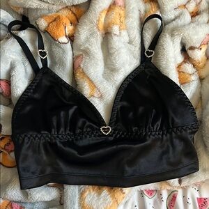 Elegant Black Satin Bralette